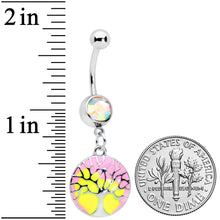Load image into Gallery viewer, Aurora Gem Pastel Sunset Tree Dangle Belly Ring