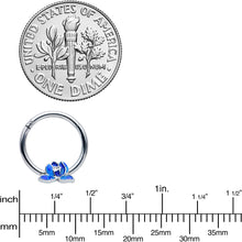 Load image into Gallery viewer, 16G 3/8 Lovely Blue Lotus Flower Hinged Segment Ring