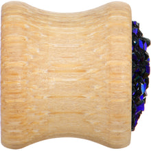 Load image into Gallery viewer, 7/16 Blue Druzy Stone Wood Saddle Plug Set