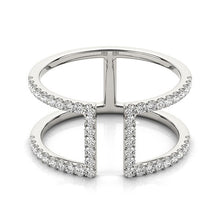 Load image into Gallery viewer, 14k White Gold Modern Dual Band Style Diamond Ring (1/2 cttw)