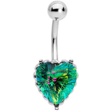 Load image into Gallery viewer, Blue CZ Gem Great Big Heart Valentines Day Belly Ring