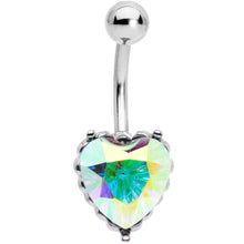 Load image into Gallery viewer, Clear CZ Gem Great Big Heart Valentines Day Belly Ring