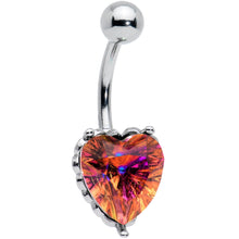 Load image into Gallery viewer, Pink CZ Gem Great Big Heart Valentines Day Belly Ring