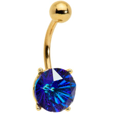 Load image into Gallery viewer, Blue Gem Gold Tone Simply Elegant Style Belly Ring