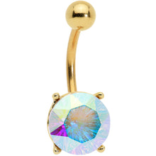 Load image into Gallery viewer, Clear Gem Gold Tone Simply Elegant Style Belly Ring