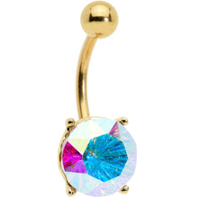 Load image into Gallery viewer, Clear Gem Gold Tone Simply Elegant Style Belly Ring