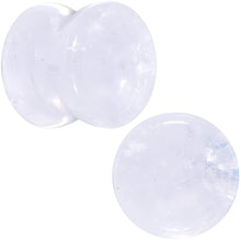 Load image into Gallery viewer, White Cloudy Quartz Double Flare Plug Set