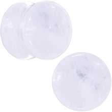 Load image into Gallery viewer, White Cloudy Quartz Double Flare Plug Set