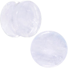 Load image into Gallery viewer, White Cloudy Quartz Double Flare Plug Set