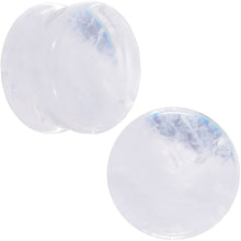 Load image into Gallery viewer, White Cloudy Quartz Double Flare Plug Set