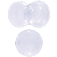 Load image into Gallery viewer, White Cloudy Quartz Double Flare Plug Set