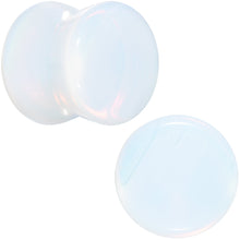 Load image into Gallery viewer, White Opalite Double Flare Plug Set