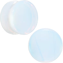Load image into Gallery viewer, White Opalite Double Flare Plug Set