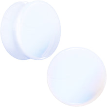 Load image into Gallery viewer, White Opalite Double Flare Plug Set