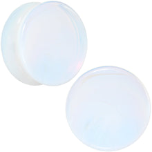 Load image into Gallery viewer, White Opalite Double Flare Plug Set