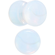 Load image into Gallery viewer, White Opalite Double Flare Plug Set