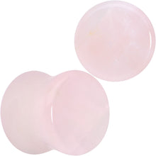 Load image into Gallery viewer, Pink Rose Quartz Round Double Flare Plug Set