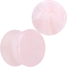 Load image into Gallery viewer, Pink Rose Quartz Round Double Flare Plug Set