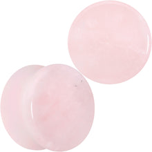 Load image into Gallery viewer, Pink Rose Quartz Round Double Flare Plug Set