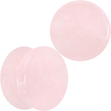 Load image into Gallery viewer, Pink Rose Quartz Round Double Flare Plug Set