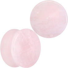 Load image into Gallery viewer, Pink Rose Quartz Round Double Flare Plug Set