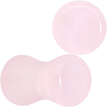 Load image into Gallery viewer, Pink Rose Quartz Round Double Flare Plug Set