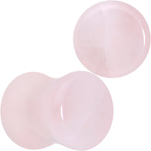 Load image into Gallery viewer, Pink Rose Quartz Round Double Flare Plug Set