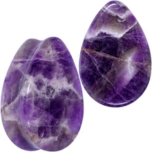 Load image into Gallery viewer, Purple Amethyst Stone Drop Saddle Plug Set