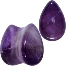 Load image into Gallery viewer, Purple Amethyst Stone Drop Saddle Plug Set
