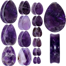 Load image into Gallery viewer, Purple Amethyst Stone Drop Saddle Plug Set