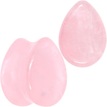 Load image into Gallery viewer, Pink Rose Quartz Drop Saddle Plug Set