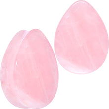 Load image into Gallery viewer, Pink Rose Quartz Drop Saddle Plug Set