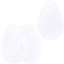 Load image into Gallery viewer, White Cloudy Quartz Drop Saddle Plug Set