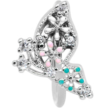 Load image into Gallery viewer, 20G 5/16 Clear CZ Gem Abstract Butterfly Nose Hoop