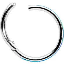 Load image into Gallery viewer, 16G 3/8 Blue Synthetic Opal Forward Facing Hinged Segment Ring