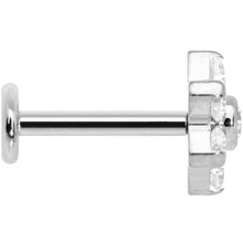 Load image into Gallery viewer, 16G 5/16 Clear CZ Gem G23 Titanium Flower Labret Monroe Tragus