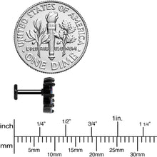 Load image into Gallery viewer, 16G 1/4 Clear CZ Gem Black Fan Internally Threaded Labret Tragus