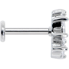 Load image into Gallery viewer, 16G 5/16 Clear CZ Gem Fan Internally Thread Labret Monroe Tragus