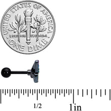 Load image into Gallery viewer, 16G 1/4 Black Rainbow Pride Butterfly Cartilage Tragus Earring