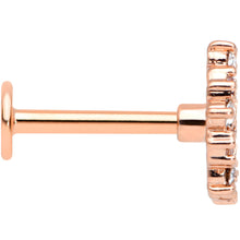 Load image into Gallery viewer, 16G 5/16 Clear CZ Gem Rose Gold Tone Geometric Web Labret Tragus