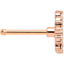 Load image into Gallery viewer, 20G 1/4 Clear CZ Gem Rose Gold Tone Geometric Web Nose Bone