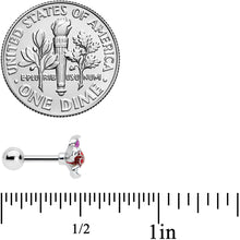 Load image into Gallery viewer, 16G 1/4 Purple Red Flower in Flower Cartilage Tragus Earring
