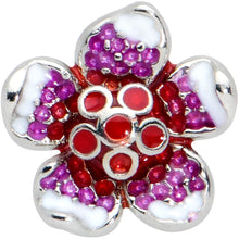 Load image into Gallery viewer, 16G 5/16 Purple Red Flower in Flower Labret Monroe Tragus