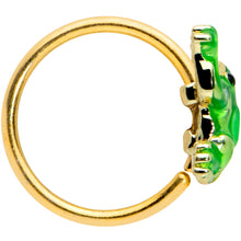 Load image into Gallery viewer, 20G 5/16 Gold Tone Green Tree Frog Nose Hoop