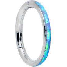 Load image into Gallery viewer, 16G 5/16 Blue Synthetic Opal Forward Facing Hinged Segment Ring
