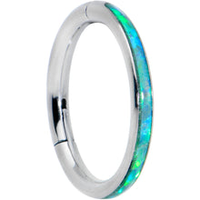 Load image into Gallery viewer, 16G 5/16 Green Synthetic Opal Forward Facing Hinged Segment Ring