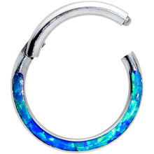 Load image into Gallery viewer, 16G 5/16 Blue Synthetic Opal Bottom Curve Hinged Segment Ring