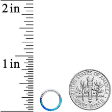 Load image into Gallery viewer, 16G 5/16 Blue Synthetic Opal Bottom Curve Hinged Segment Ring