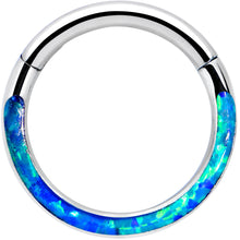 Load image into Gallery viewer, 16G 5/16 Blue Synthetic Opal Bottom Curve Hinged Segment Ring