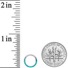 Load image into Gallery viewer, 16G 5/16 Green Synthetic Opal Bottom Curve Hinged Segment Ring